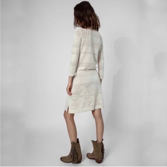 BNWT Zadig & Voltaire Cecily ZV Monogrammed Knit Dress Size Xs - Picture 2 of 8